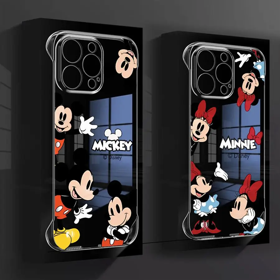 Disney Mickey Minnie Mouse Phone Case for Apple iPhone 14 16 Plus 13 15ProMax 11 Pro 14Pro 12Pro 13 Soft Cover Luxury