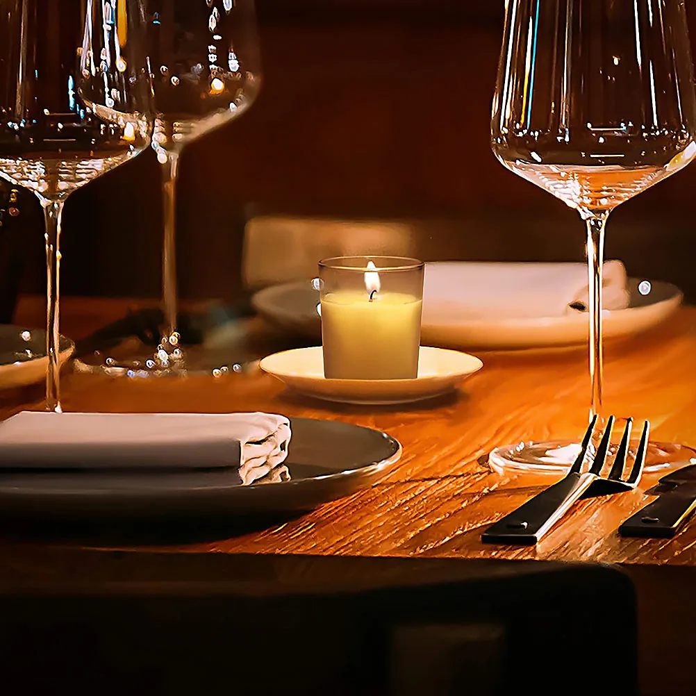 

Transparent Glass Holder Set of 4 Simple Cup Container for Home Decor Wedding Table Craft Use