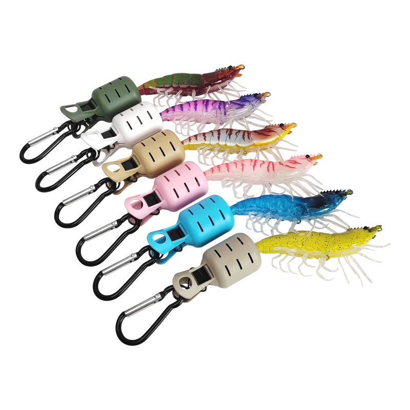 L+M Size Squid Jig Protector Set Octopus Egi Hook Cover Cuttlefish Umbrella Lure Cap Wood Shrimp Bait Tackle with Carabiner view 6