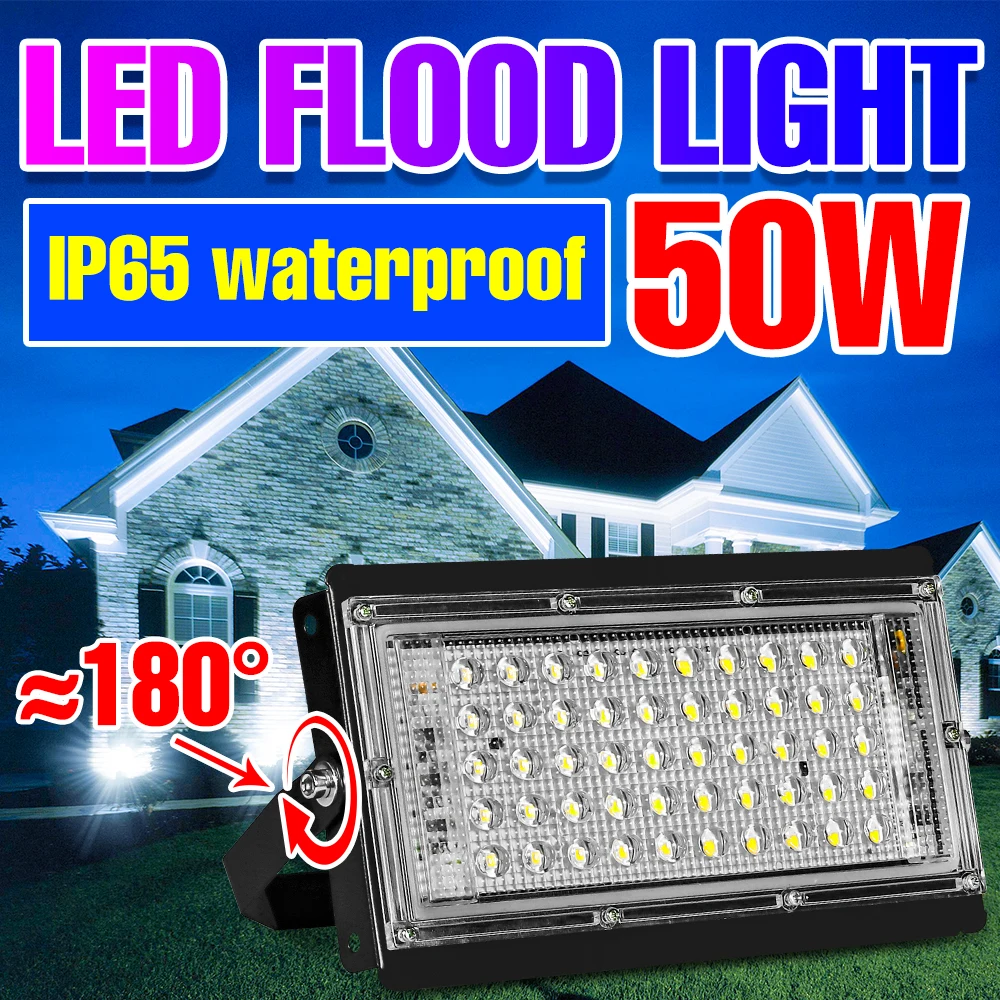 

LED Street Lamp Outdoor Floodlight High Brightness Reflector Square Spotlight 220V Led Flood Light Garden Waterproof Wall Lamp