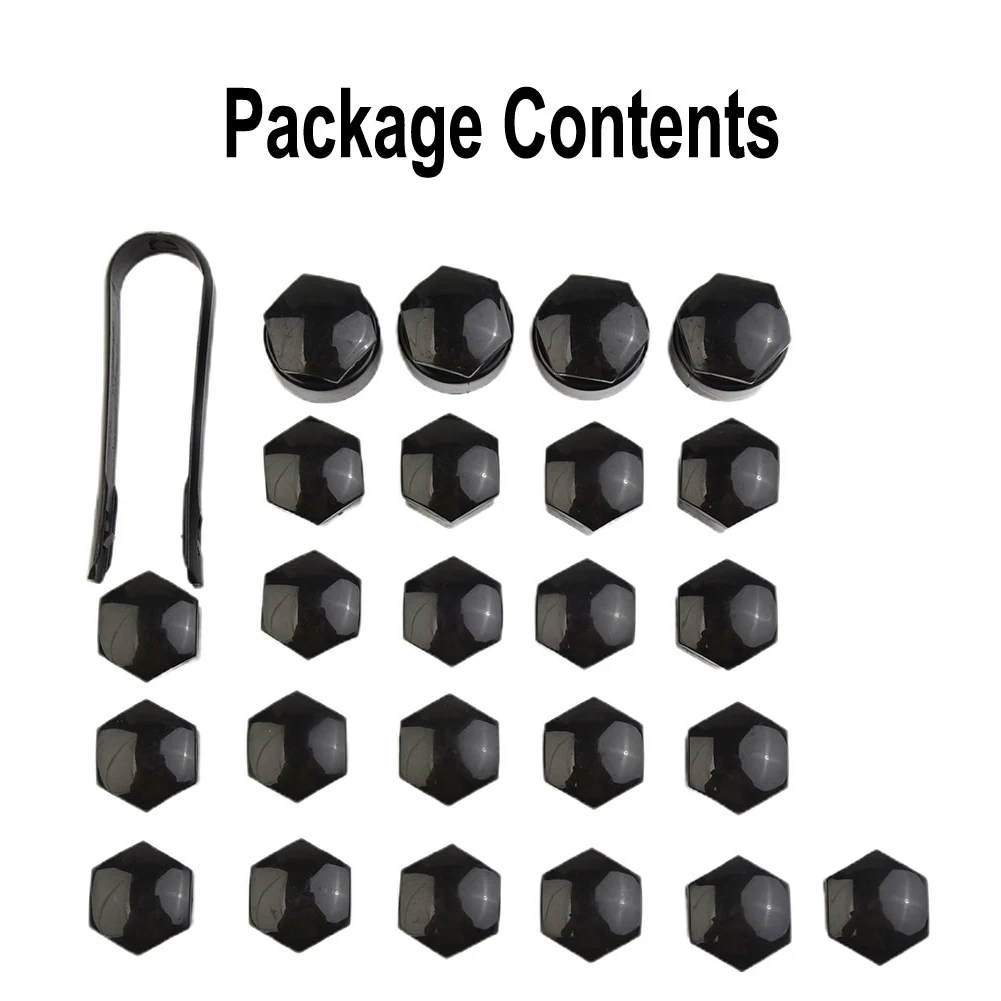 Locking Cap Wheel Nut Cap Front Left Plastic Black Wheel Cap Cover Nut Parts Rear 17MM Studs Trims Accessories