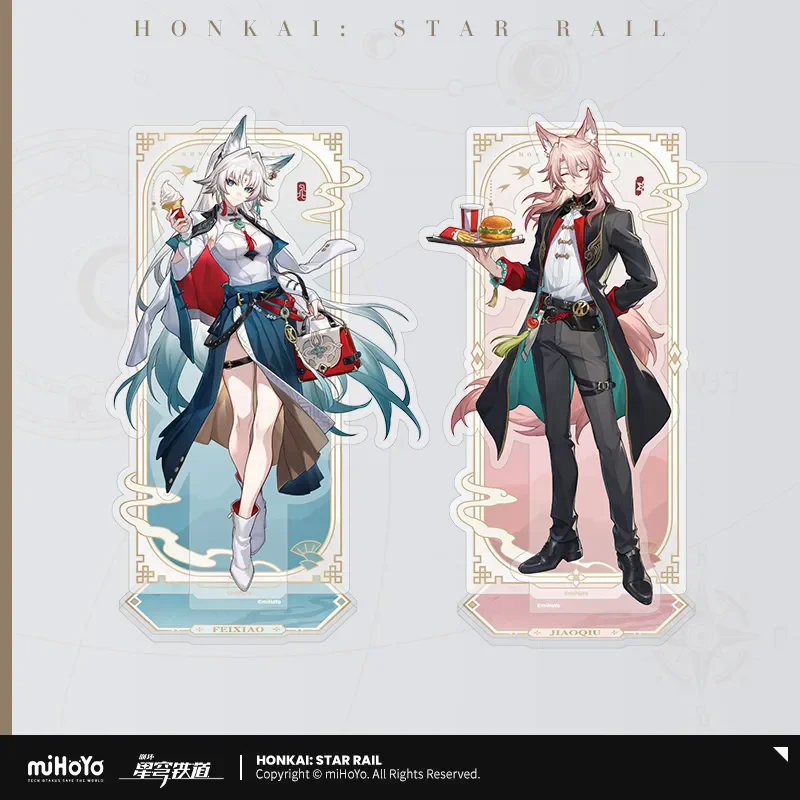 

[Genuine] miHoYo Game Honkai Star Rail Delicious Series Acrylic Standee Feixiao Jiaoqiu Anime Desktop Ornament Cosplay Xmas Gift
