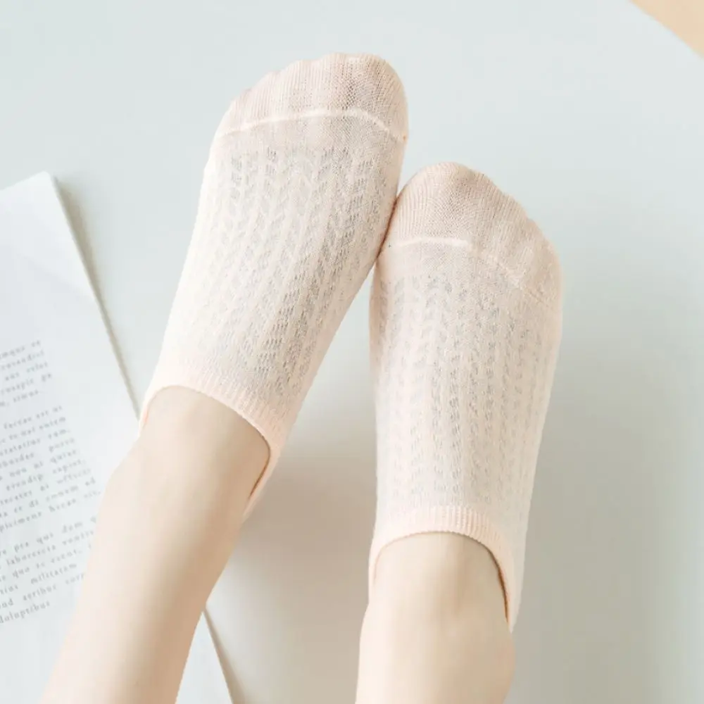 10Pairs Casual Mesh Invisible Boat Socks Non Slip Thin Short Ankle Socks Breathable Sweat Absorbent Short Hosiery Girl