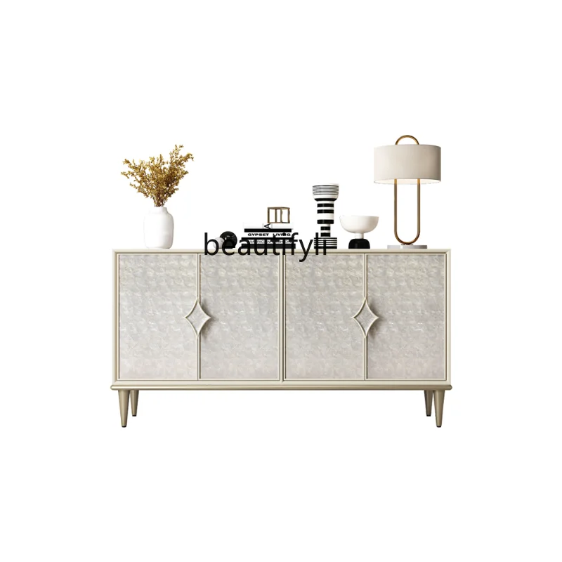 

New American Style Sideboard Cabinet High-Grade Natural Shell Storage Cabinet Living Room Entrance Entrance Entrance Cabinet