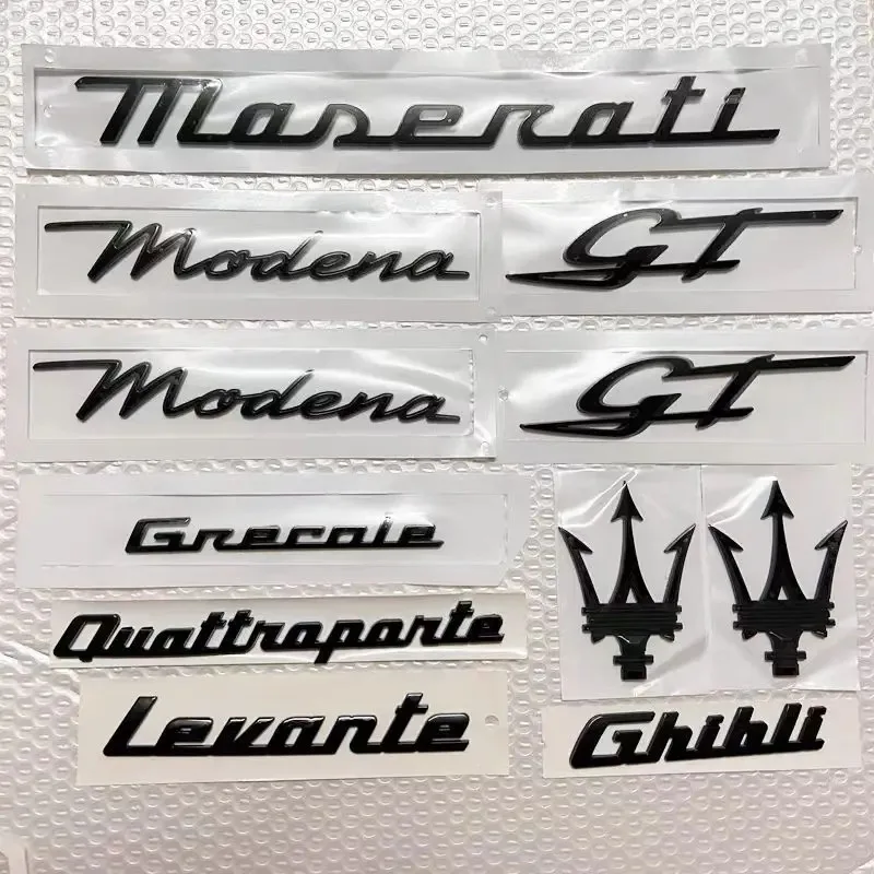 Emblema de letras para maletero trasero de coche, pegatinas adhesivas para Maserati Gransport Granlusso Quattroporte Ghibli Granturismo SQ4 Levante