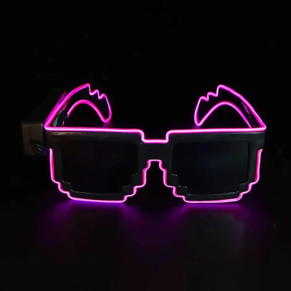 Novel Mosaic LED Glasses Wireless LED Light-up Glasses Glow in the Dark for Rave Party Funny Neon Rave Shades Flashing Glasses