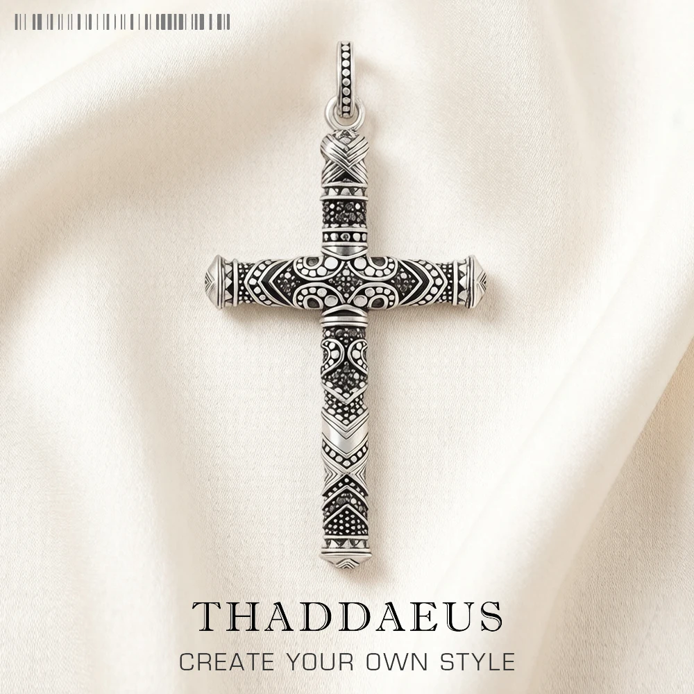 Pendentif Maori ornementation emblématique croix bijoux fins Europe 925 en argent Sterling Ethno cadeau pour femmes hommes