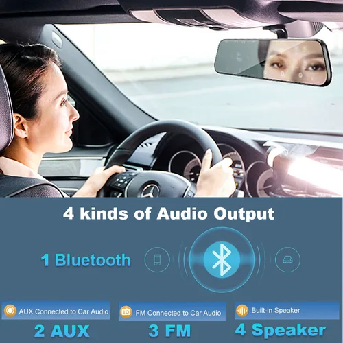 Imagen 2 del producto HGDO 10 ""4K espejo Carplay y Android Auto coche DVR Dash Cam cámara de visión trasera de respaldo con 5G Wifi BT FM AUX Mirror Link 24H Monitor