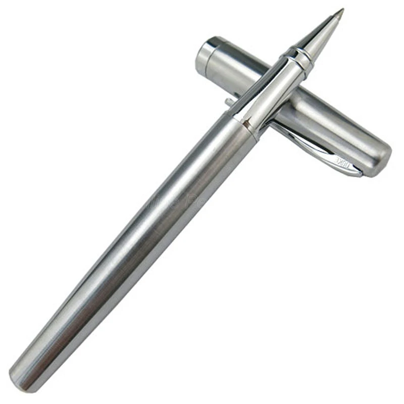 

Duke 209 Roller Ball Pen Metal Advanced Steel Writing Gift Pen Pure Silver Color Business Stationery GR002