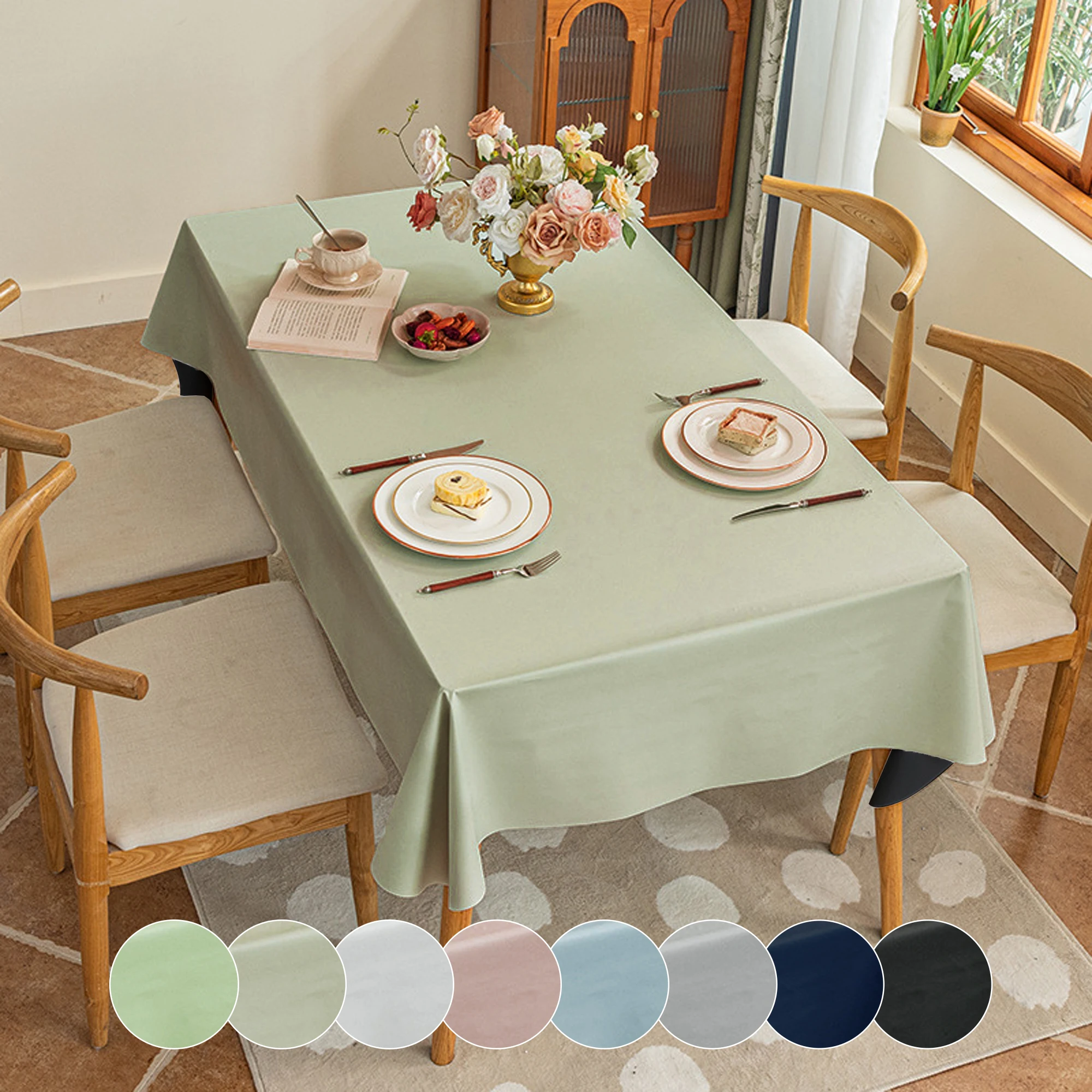 Color sólido, minimalista, impermeable, decoraciones para mesa de bodas y vacaciones, manteles para pícnic al aire libre, manteles de cocina