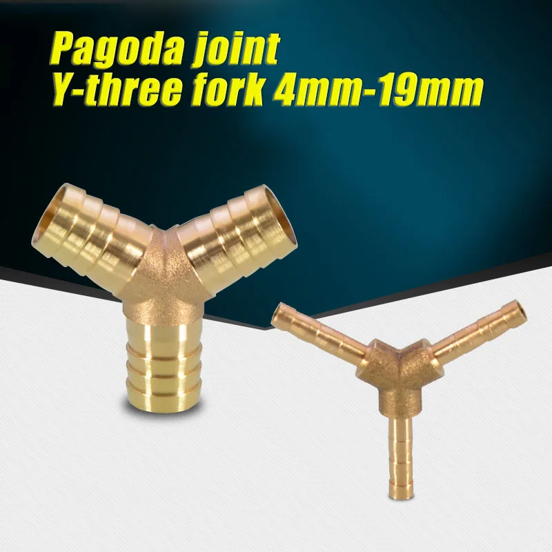 

Brass Fitting Copper Pagoda Connector Pipe Fittings Tee Y-shaped One Tow Two Fork Joint 4/6/8/10/12/16/19mm For Gas Water Tube