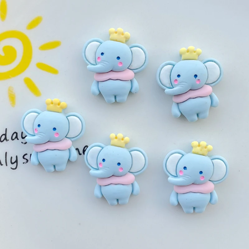 10 Pcs New Mini Kawaii Cartoon Animal Rlephant Resin Cabochons Scrapbook Diy Party Hairpin Accessories Decorate Craft