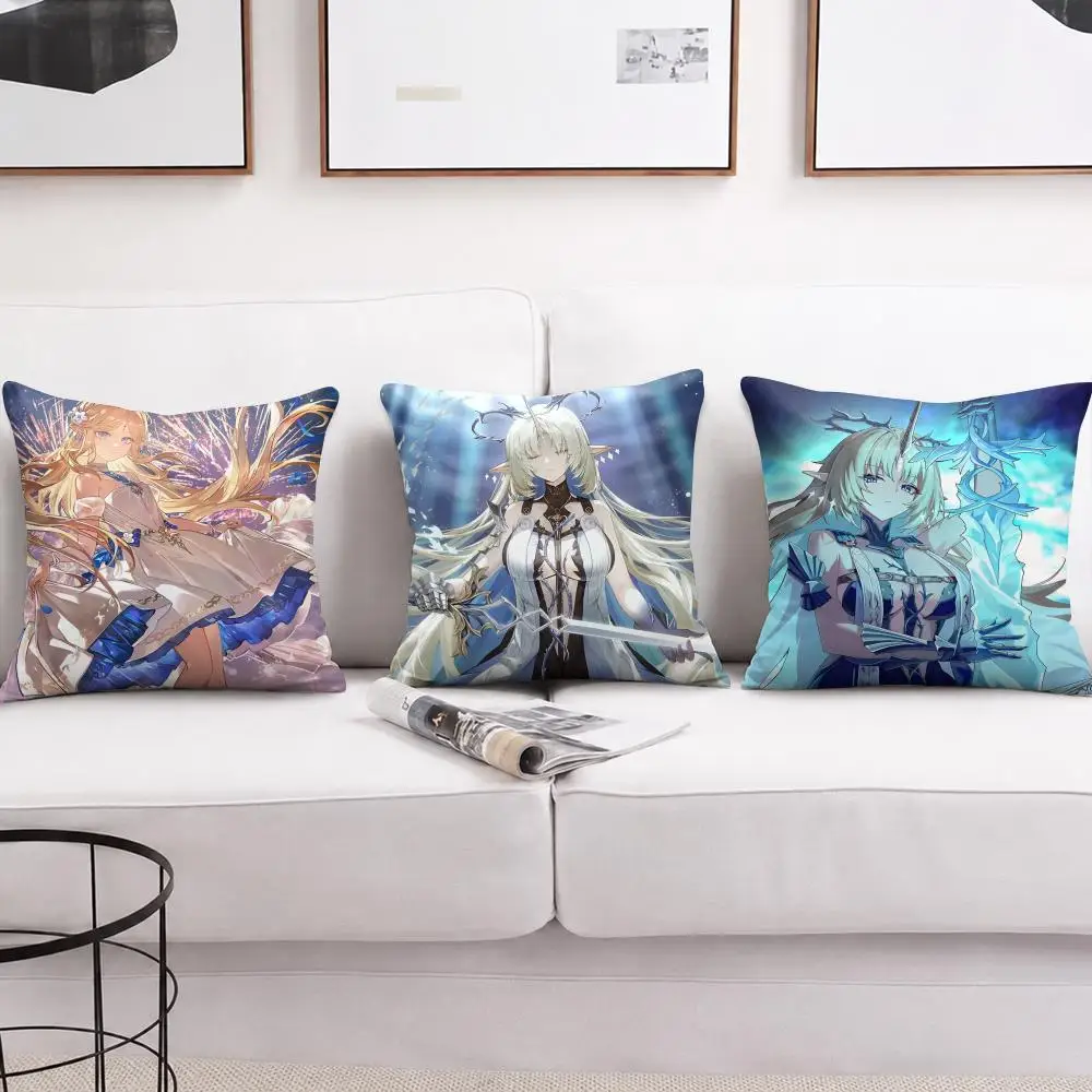 Cartethyia Wuthering Waves Cushion Cover Short Plush Soft Double-Sided Printing Pillow Case Cozy Sofa Bedroom Home Decor Gift