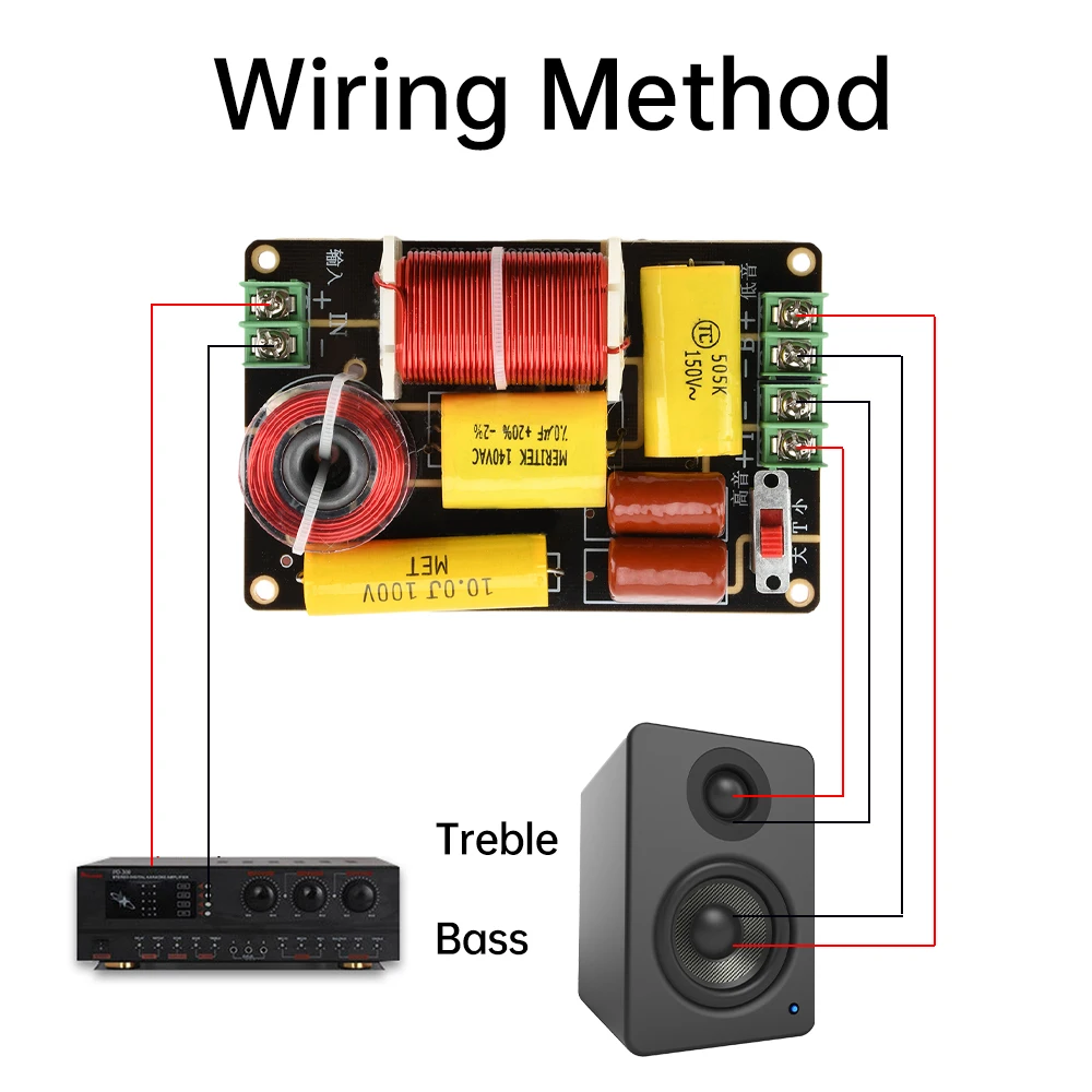 WEAH-250 2750/2800Hz 250W 2 Way Frequency Divider HiFi HD Audio Filter Module Tweeter Bass Crossover Filters