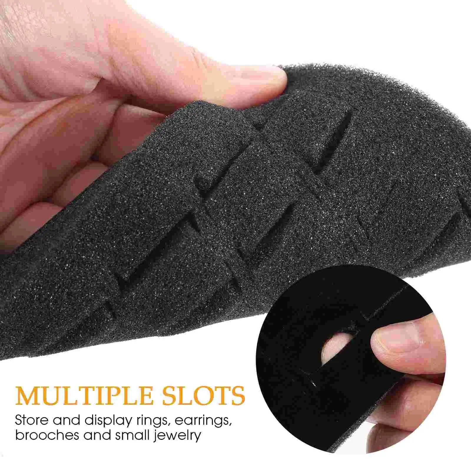 5Pcs Black Foam Ring Insert Pad Jewelry Drawer Storage Tray Display Case Insert Ring Earring Sponge Tray Bracelet Organizer