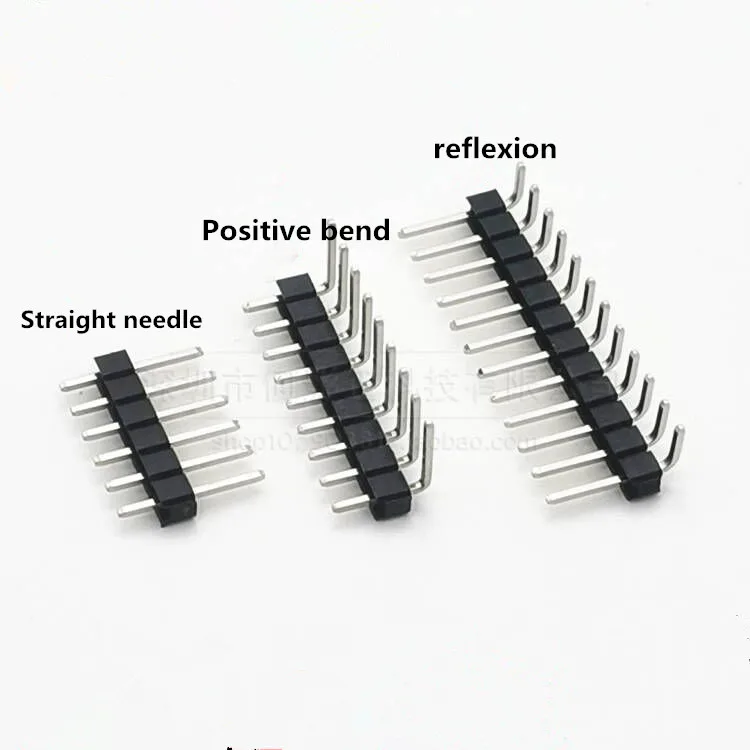 

10PCS 2.54mm pitch single row needle Straight needle bending needle bending forward and backward 1*2P 3 4 5 6 7 8 10 20P-40P