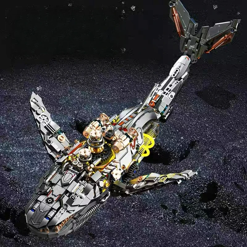 MOC Mechanische Walvis Model Bouwstenen Set Gear Linkage Diepzeedieren Bionische Dieren Bakstenen Puzzel DIY Speelgoed Kid Geschenken