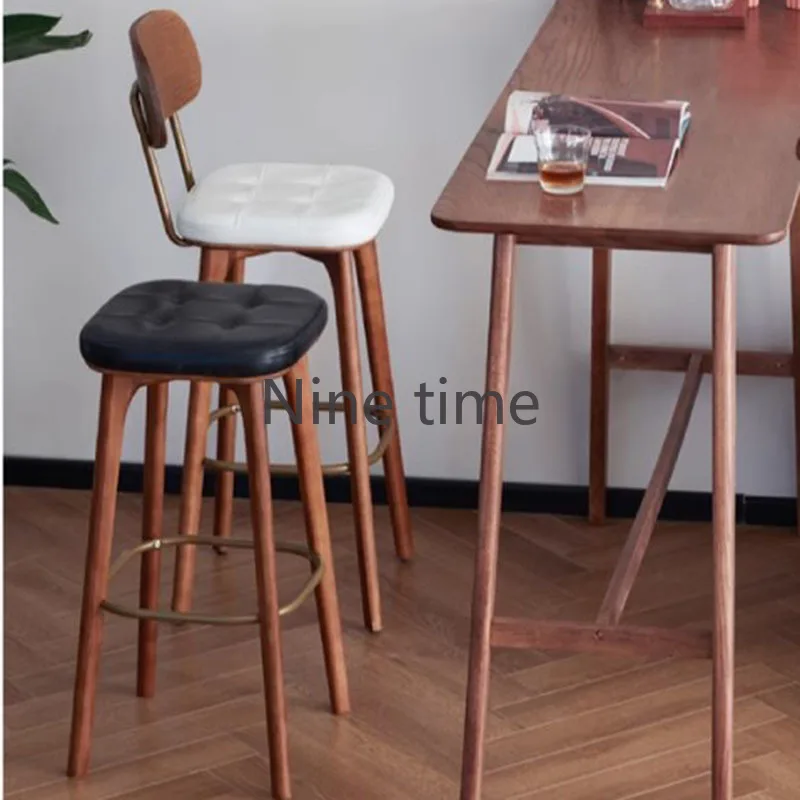 

Leather Retro Wooden Reception Bar Chairs Accent Nordic High American Round Bar Chairs Metal Modern Taburetes Altos Furniture