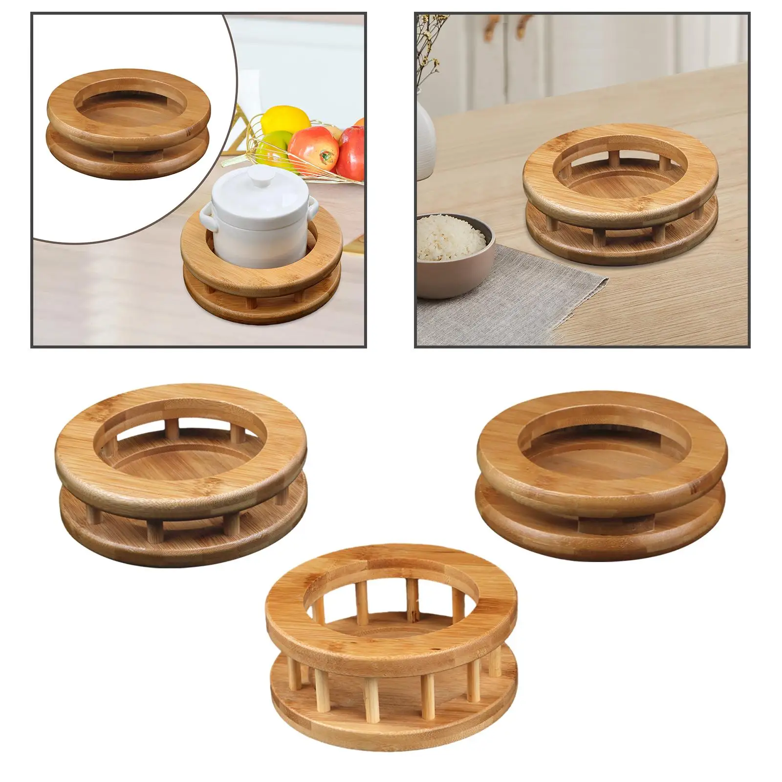 Stew Cup Steamer Rack Bamboo Steaming Tray Stand for Tea Warmer Egg Cup Holder Kitchen Tool