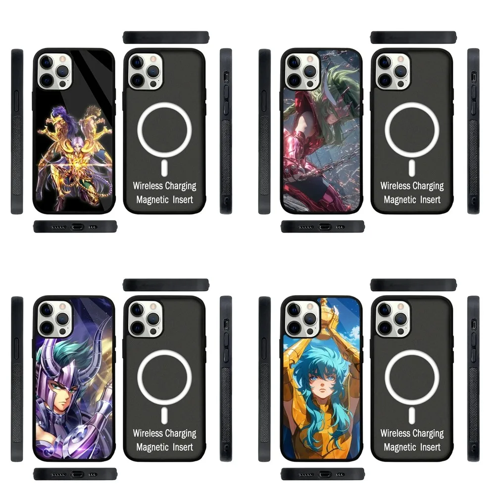 

S-Saint S-Seiya Phone Case Strong Magnetic For IPhone 15,14,13,Pro,Max,Plus,11,12,Mini For Magsafe Wireless Charging