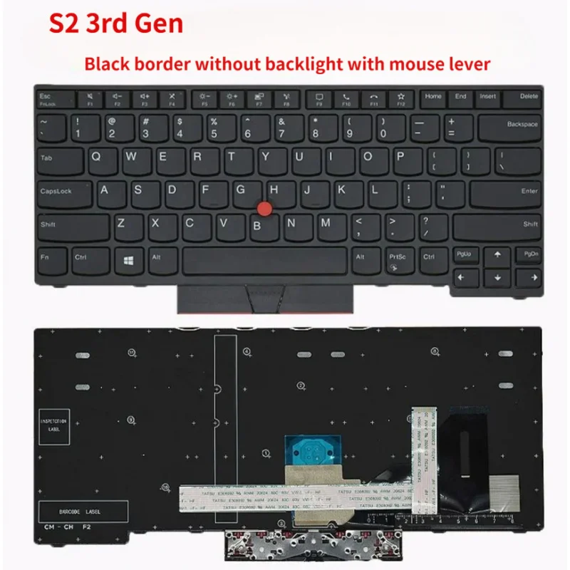 

Brand-new for Lenovo ThinkPad S2 3rd Gen Black border without backlight with mouse lever