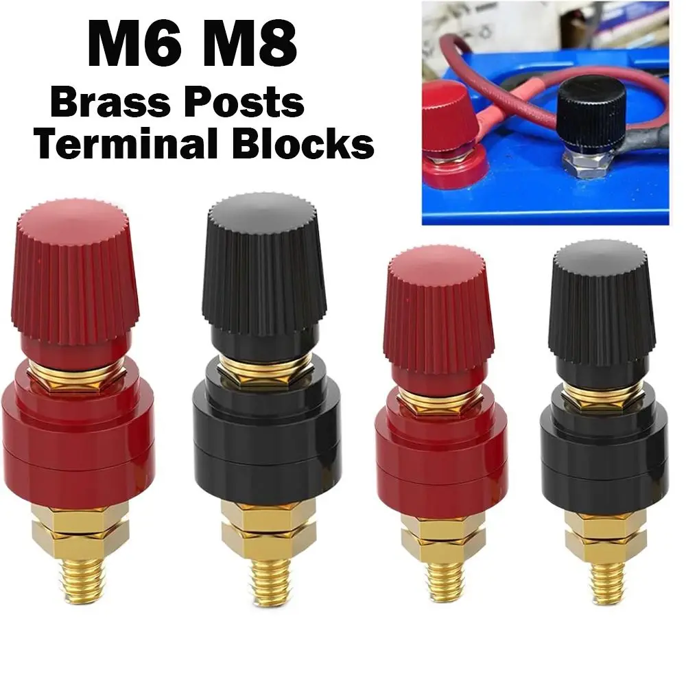 

M6 Power Supply Red Black Posts Terminal Blocks M6 M8 Brass Binding Post Terminal Power Supply Connector