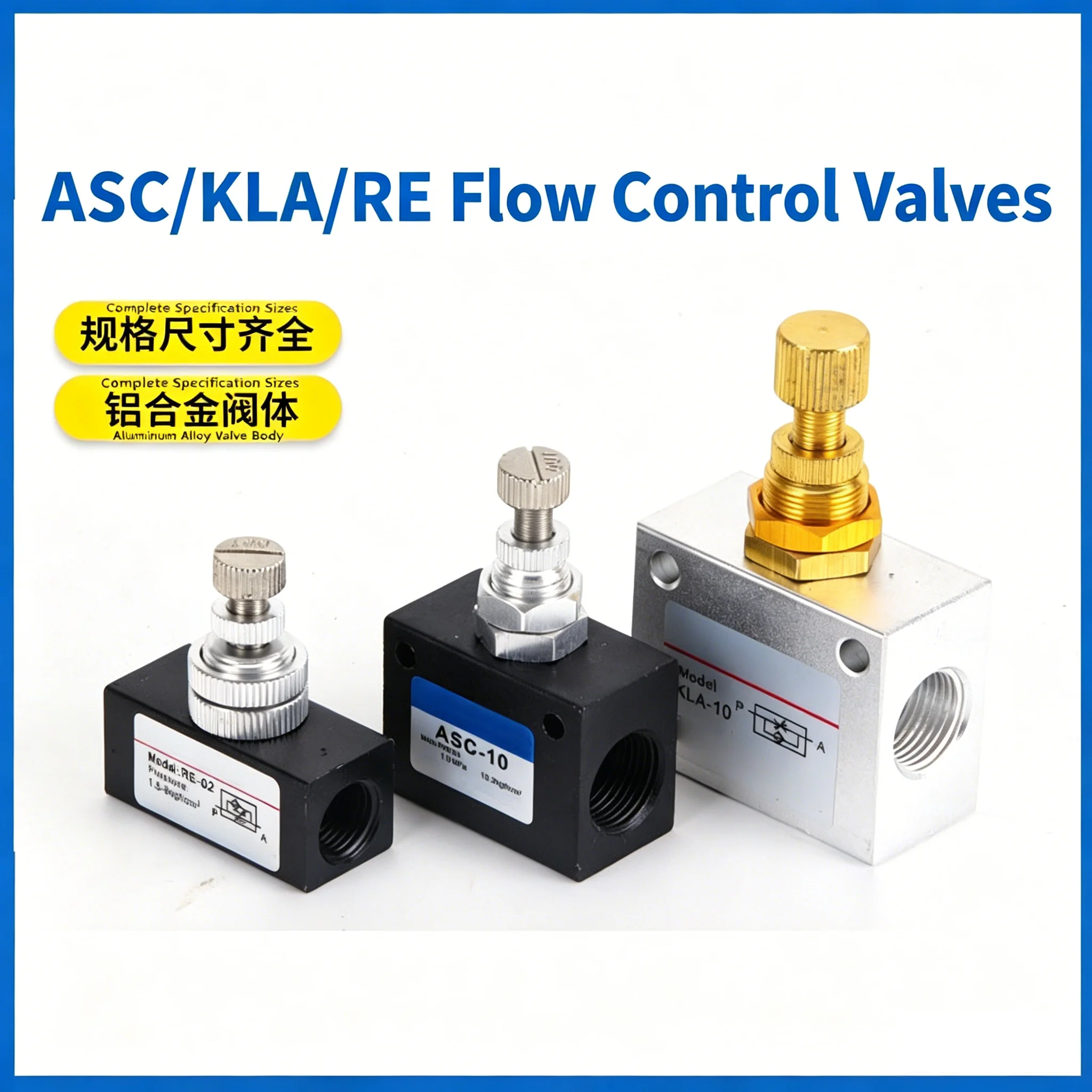Pneumatic ASC/KLA-06/08/10/15/25/32 RE-02/03/04 Speed Regulating Valve One-way Throttle Valve Flow Control Valve Pneumatic Parts