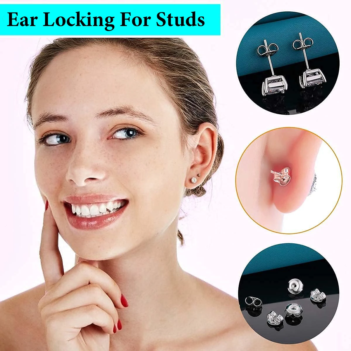 50Pcs/Lots Ear Locking For Studs Earing Plug 14K Gold Plated Earring Backs Stopper Supplies For Jewelry,DIY Earring Accessories