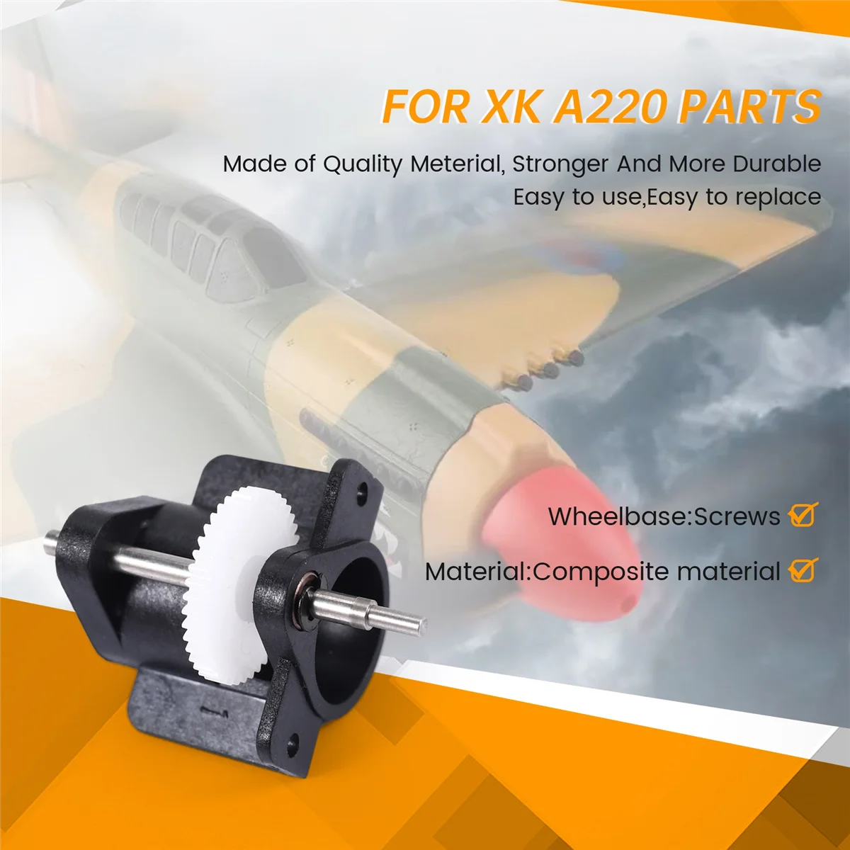 Set Roda Gigi Reduksi Motor untuk Suku Cadang Pesawat RC Wltoys XK A220 P40