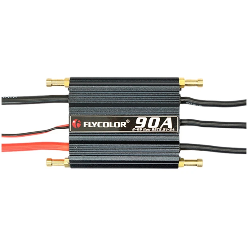 

Flycolor 90A Brushless ESC For RC Boat 2-6S With 5.5V/5A BEC Upgrade Parts