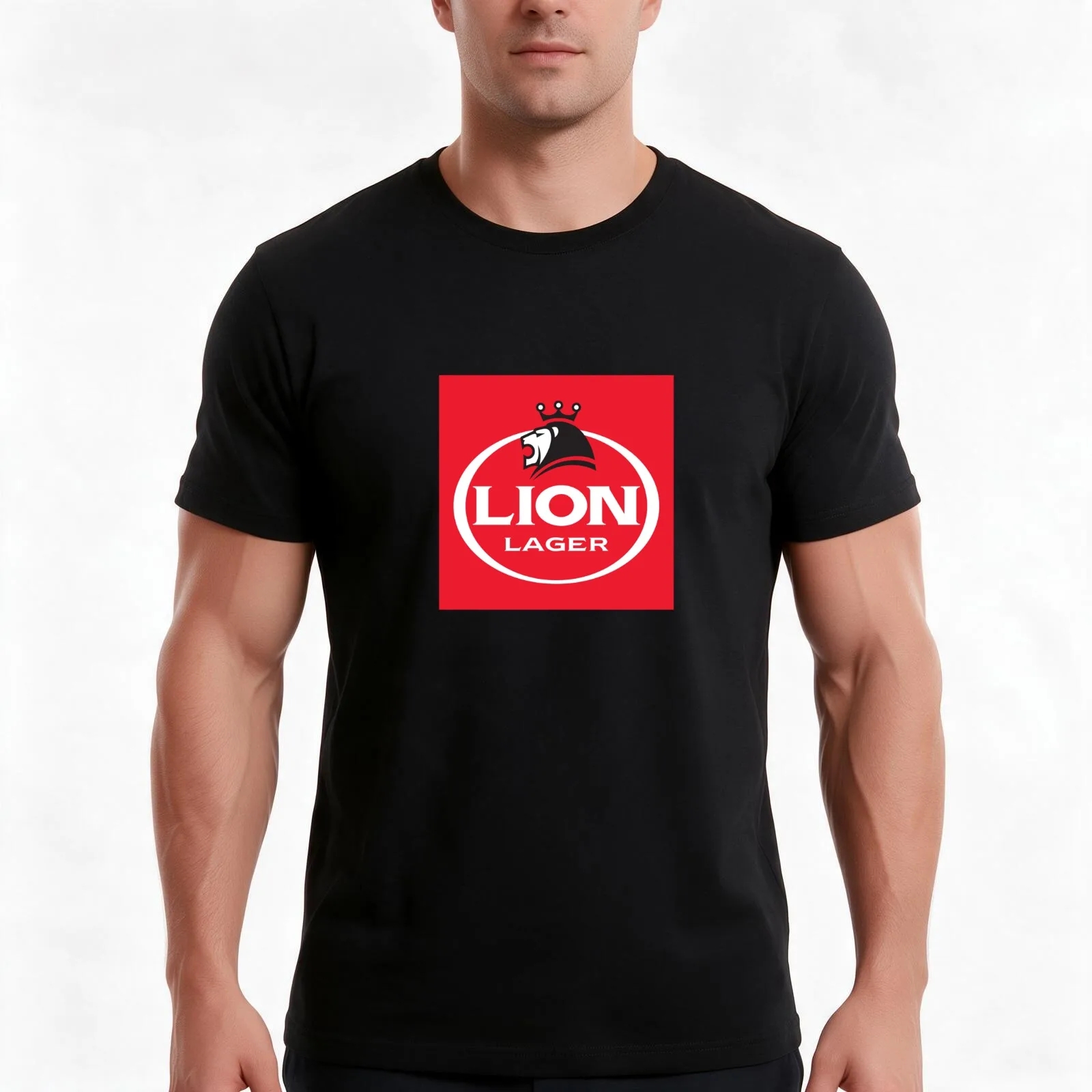 Zimbabwe’s Lion Lager T-Shirt, Summer Casual Cotton Tee, Oversized Streetwear Tops, Vintage Graphic Print, Unisex Men Women