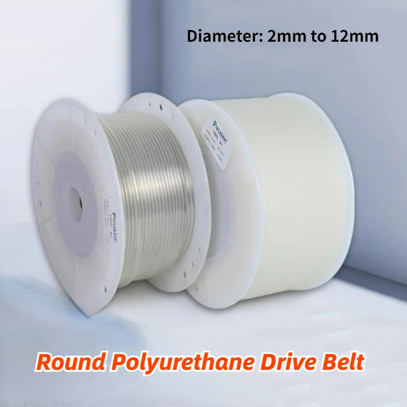 1/2/10M Polyurethane Conveyor PU Round Belt High Transparent TPU Smooth-surface Transmission Belt Beef Tendon Solid Strip