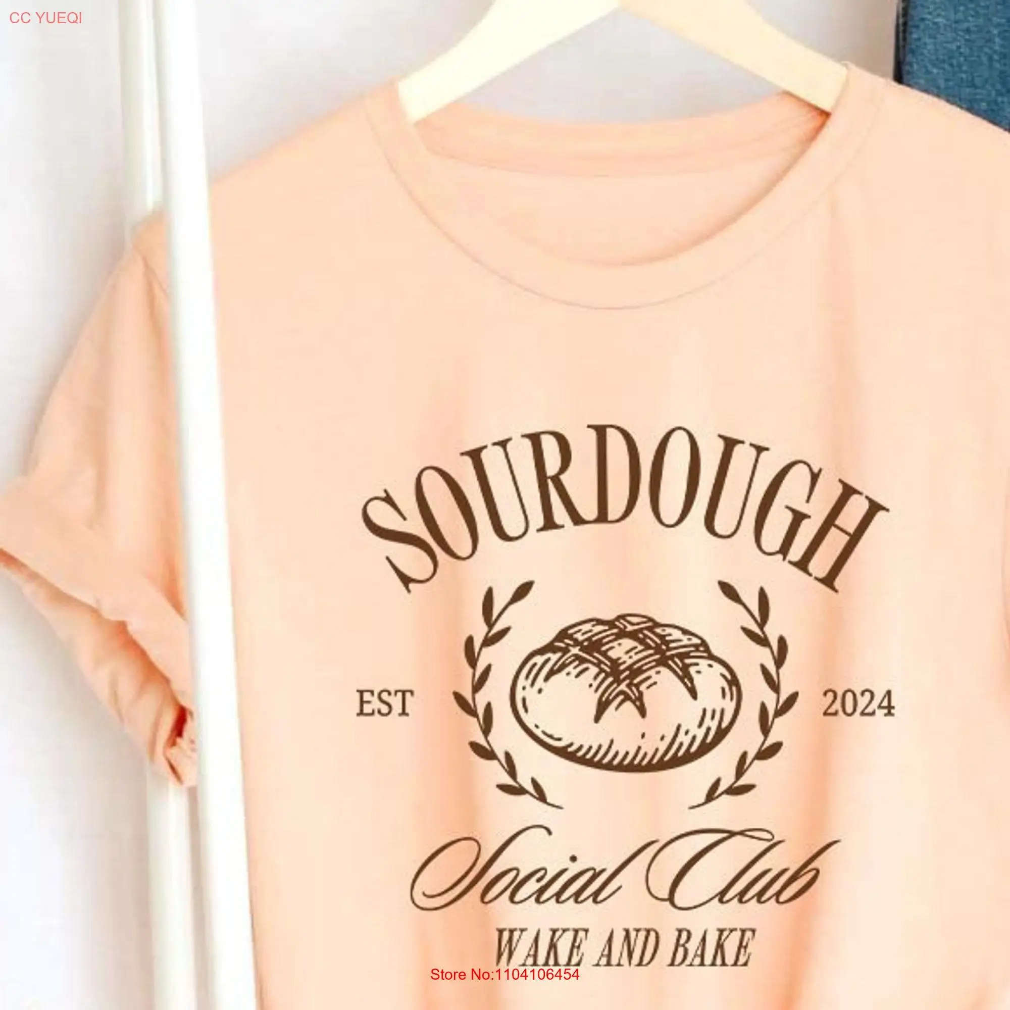 Sourdough Social Club Wake and Bake T Shirt Funny Bakers Starter Bread SweaT for Her long or short sleeves