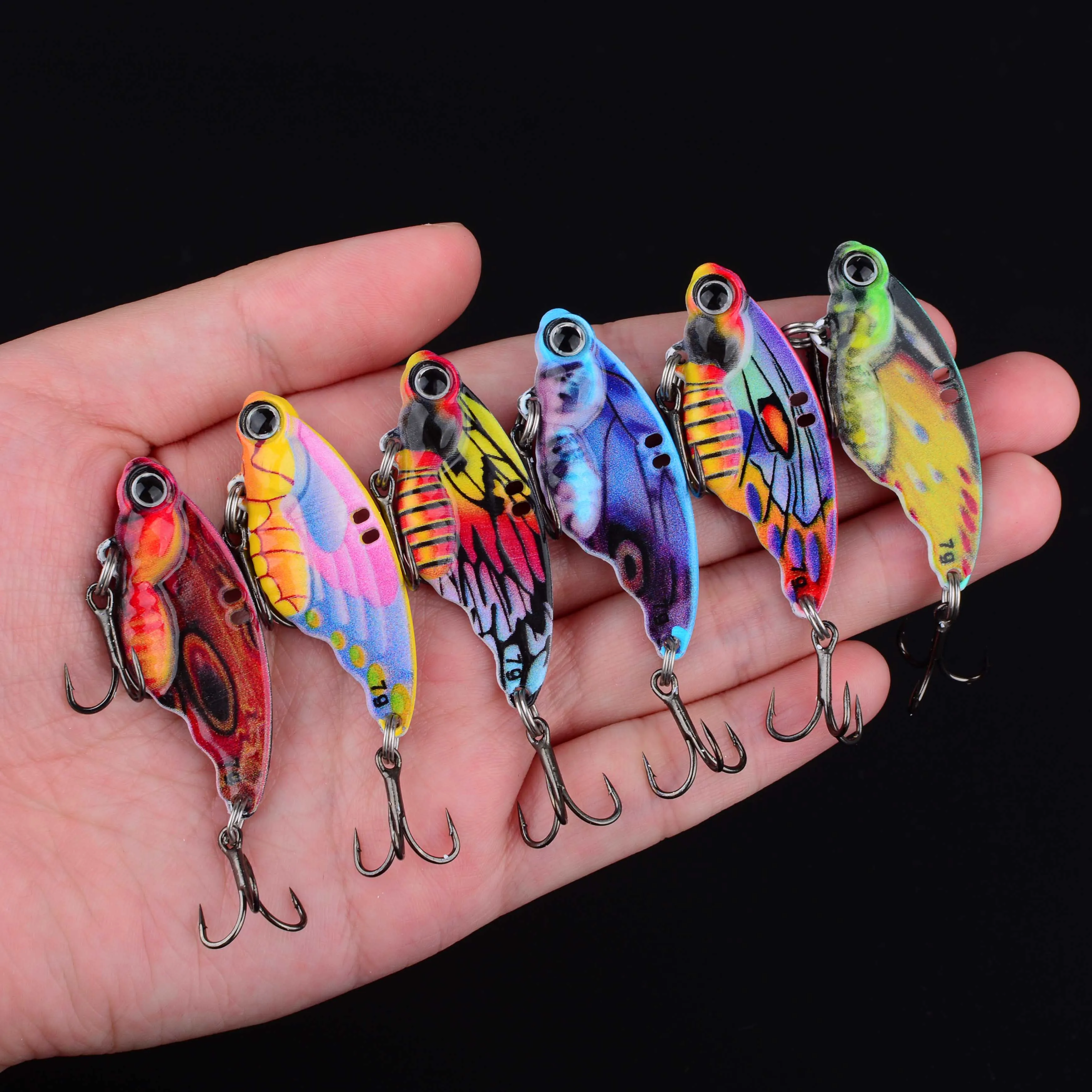 جديد 6 قطعة VIB ملعقة الطعم البعيد الصب الصيد إغراء محاكاة فراشة غرق VIB إغراء الطعم الاصطناعي ل باس بايك سمك السلمون المرقط Pesca