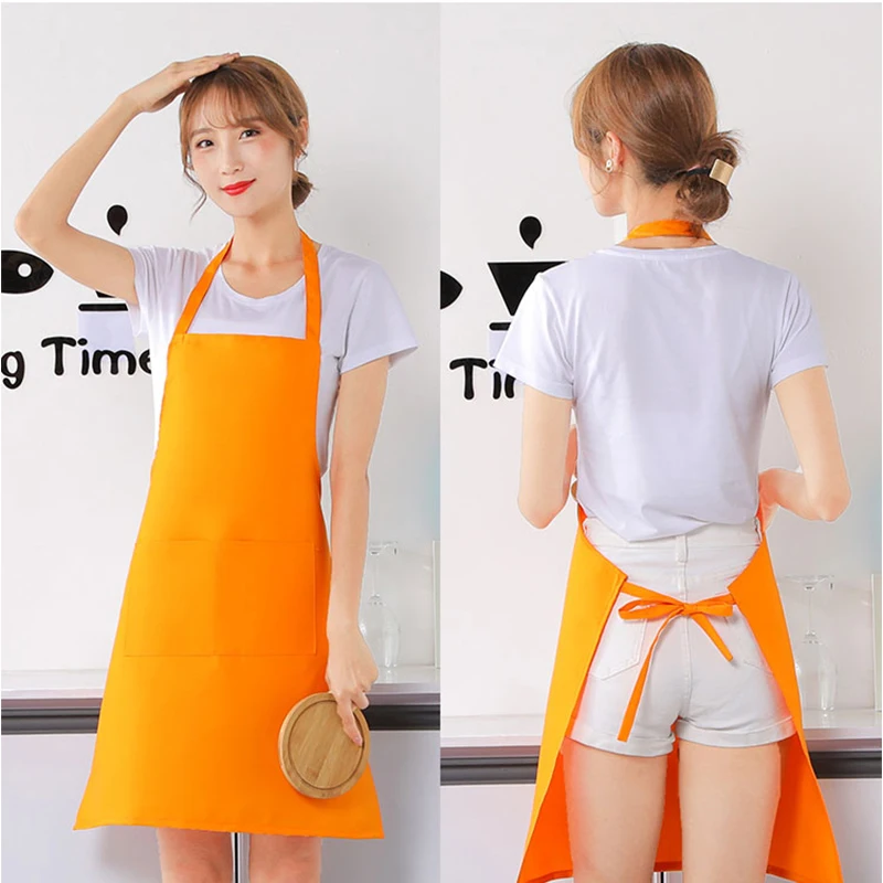 Anti-fouling Wear-resistant Hanging Neck Advertising Apron Custom LOGO Kitchen Hot Pot Shop Apron Work Clothes Printing