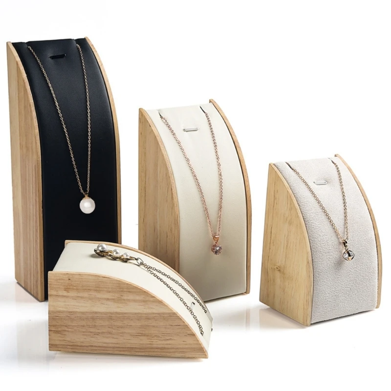 Practical Sturdy Pendant Holder Set of 3 Curved Necklace Showcases Fashion Accessory for Retail and Home Use