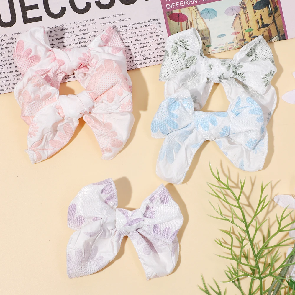 Baby Printing Hair Bow Hair Clip Fashion Cute Bowknot Hairpin Turban for Newborn Toddler Spring Summer Girls Hair Accessories