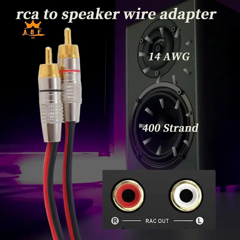 

A08E-Speaker Cables To RCA Plugs Adapter, 2-Channel (1 Foot)
