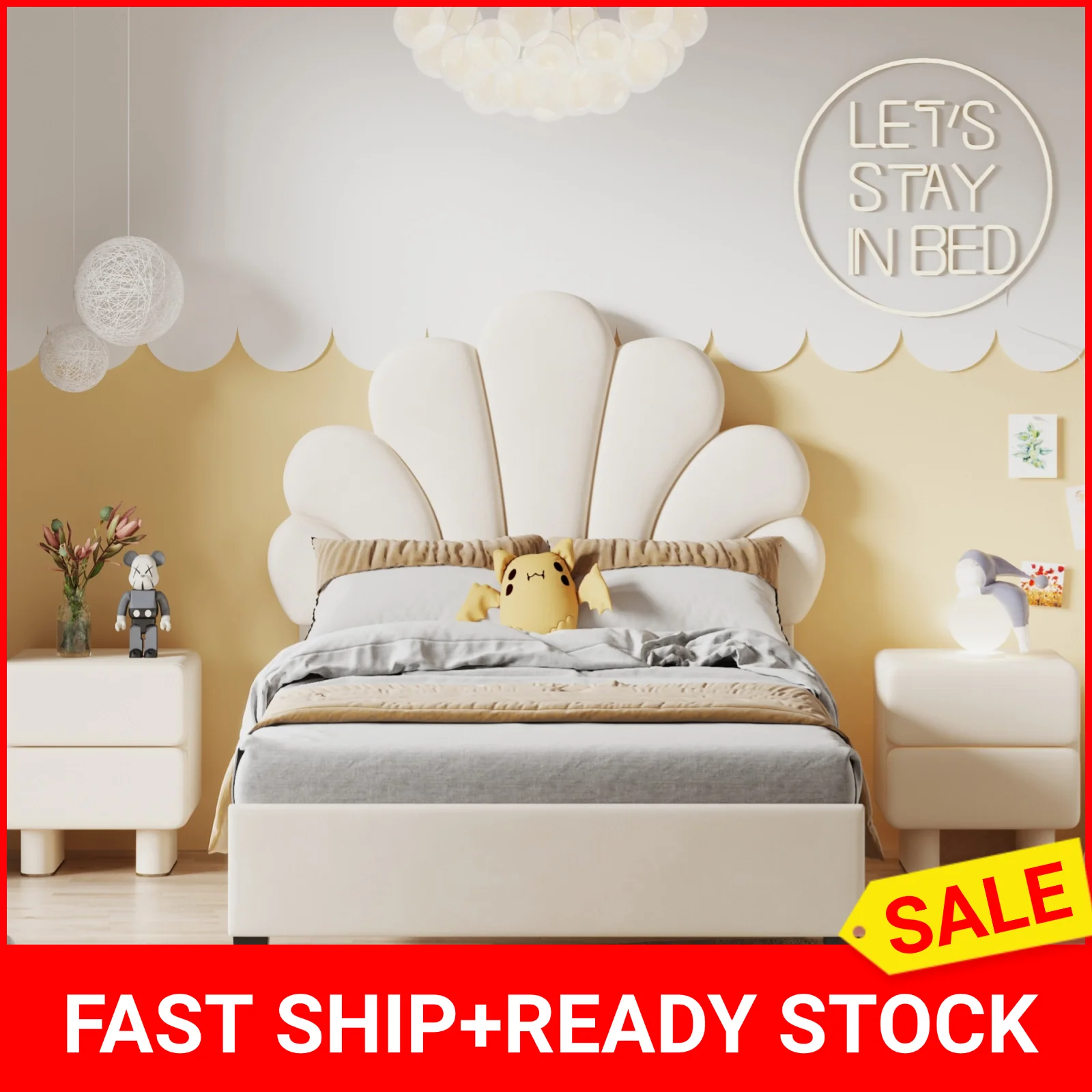 Letto per ragazzi, letto imbottito, tessuto in velluto delicato sulla pelle, con testiera solida a