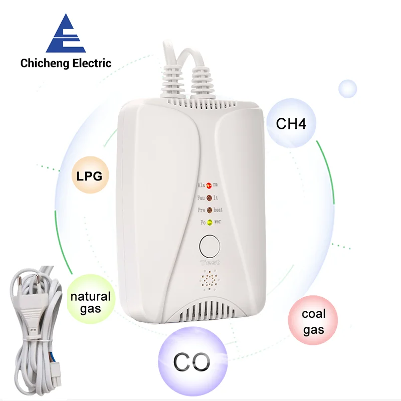 

Детектор горючего газа HD2000 Детектор газа/детектор угарного газа Детектор утечки природного газа CH4/LPG/CO Звуковая световая сигнализация с кабелем электромагнитного клапана