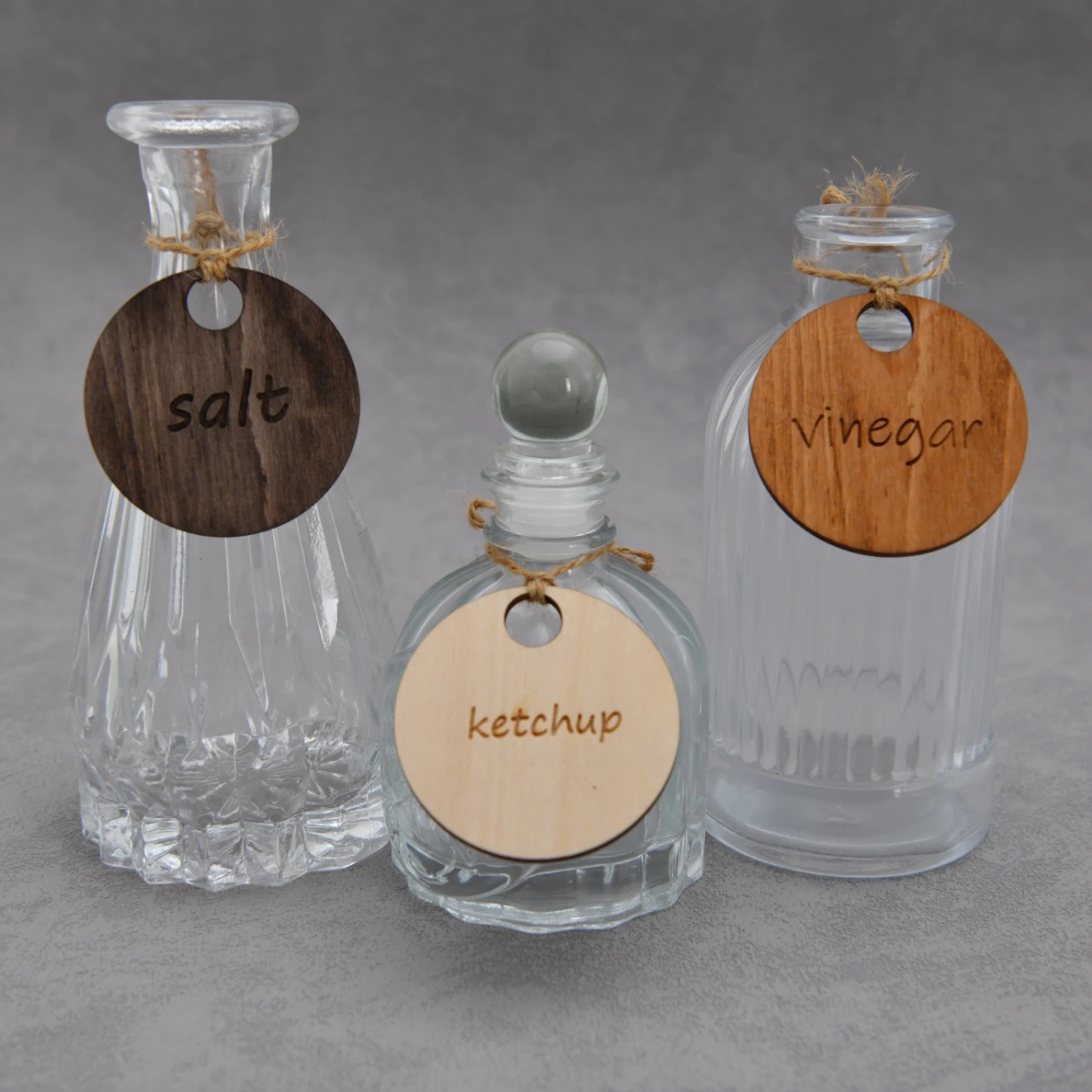 

Custom Wooden Labels - Personalized Spice/Jar/Bottle Tags - Modern Pantry & Bar Organization - Engraved Kitchen & Coffee Labels