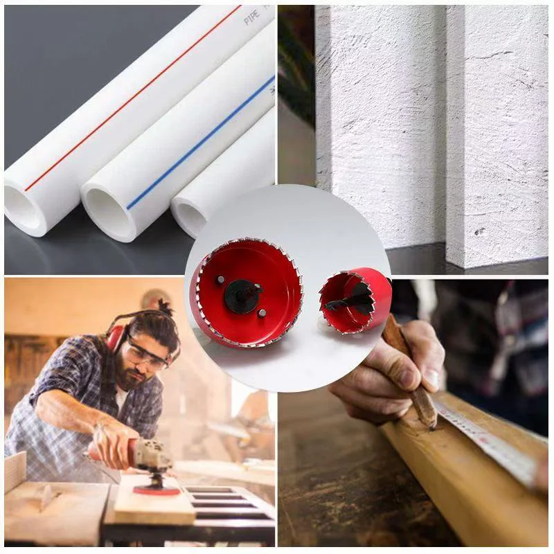 مجموعة فتاحة ثقب النجارة لوح الجبس PVC الخشب النازل البلاستيك رقيقة الحفر مجموعة الحفر المستديرة
