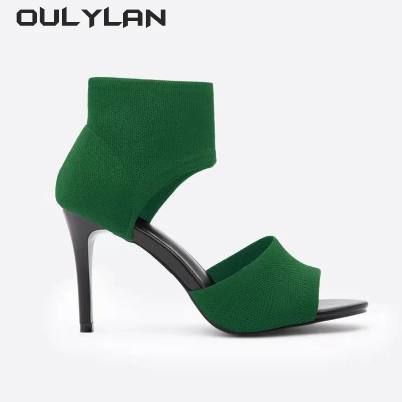 Oulylan Fashion Elegant Women's High Heel Fish Mouth Sandals for Women Toe Back High Heels Fashion Women's Shoes Sandals