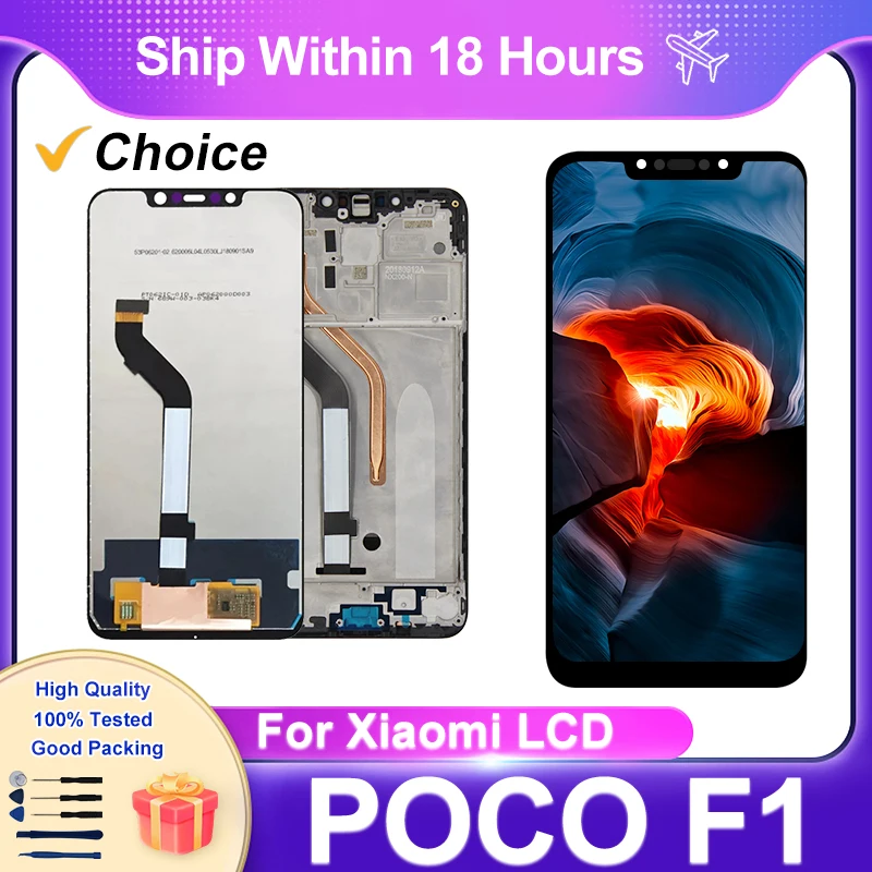 For Xiaomi Pocophone F1 LCD Display Touch Screen Digitizer Assembly For Xiaomi POCO F1 LCD M1805E10A Display Replace Parts