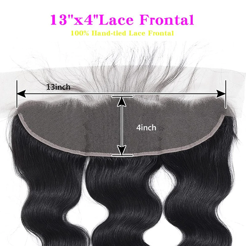 4X4 Body Wave Lace Closure Only Brazilian Human Hair Human Remy Hair Ear to Ear 13x4 Lace Frontal Closure Natural Color