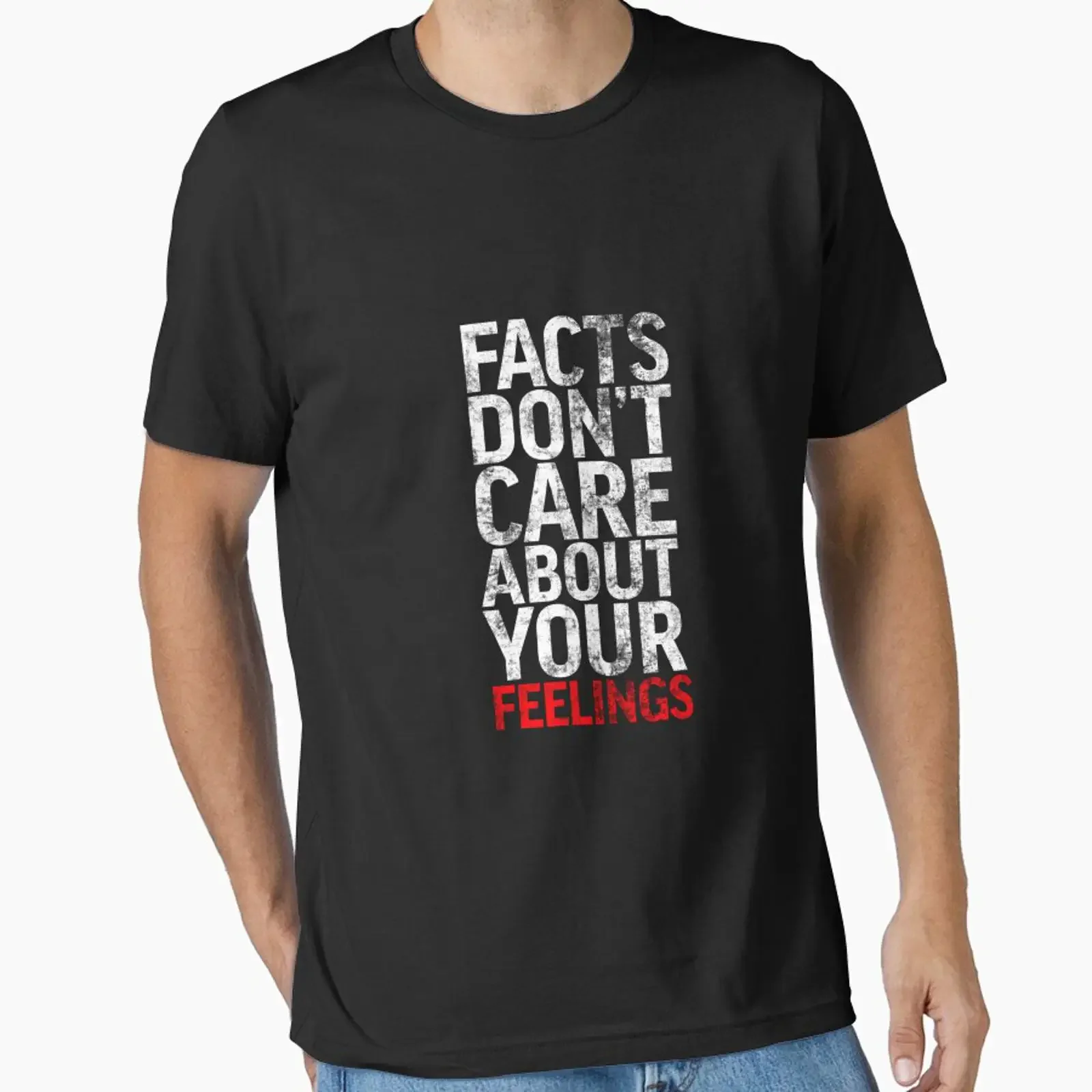 Facts Don't Care About Your Feelings designed and sold by LESLIESEDWARD vintage Washed Unisex Casual Breathable Versatile