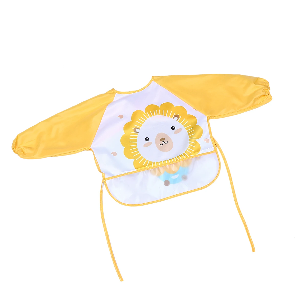 

Waterproof Kids Smock Yellow Reusable Painting Apron Children Stain Free Eating Helper Smock Kids Protective