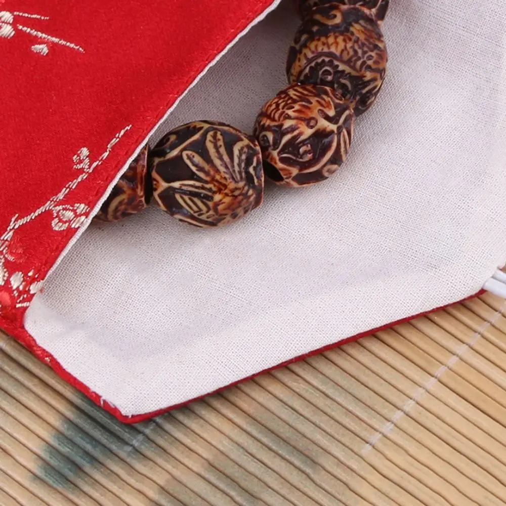 Retro Satin Jewelery Bag Embroidered Buckle Wallet Chinese Style Purse Coin Purse Birthday