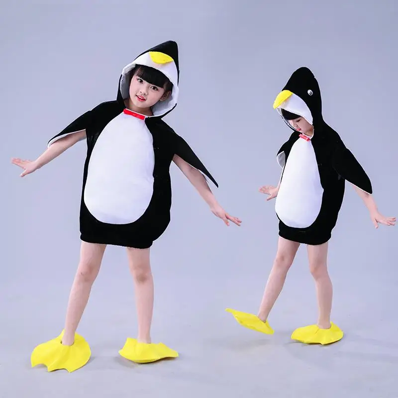 loween Children's Animal Performance Costume Cartoon Little Penguin Dance Performance Clothes for Kindergarten Boys