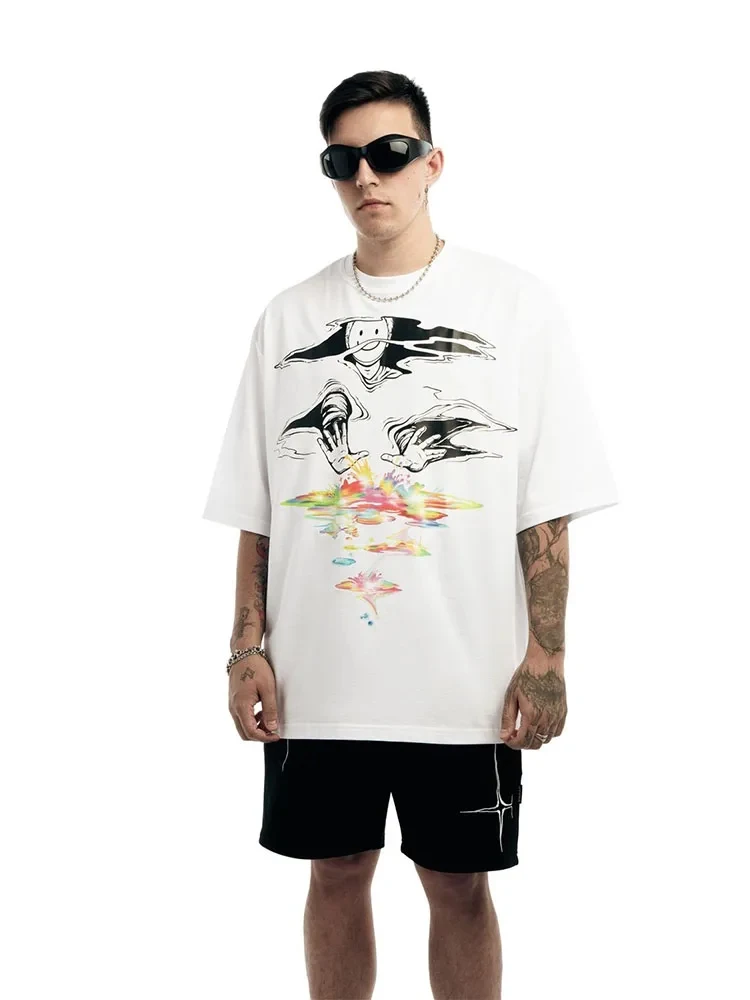 Men T-Shirt lyrical Cotton Oversized Graphic Kawaii Hip Hop Korean Fashion Short Sleeve Tops Tee Y2k Streetwear Harajuku Clothes